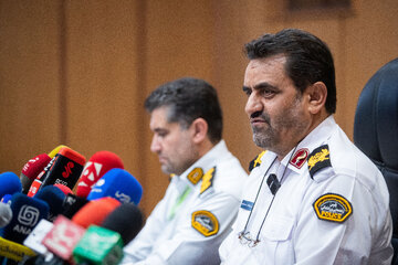 سردار ابوالفضل موسوی پور، رئیس پلیس راهور تهران در نشست خبری