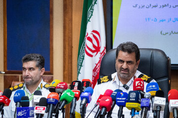 سردار ابوالفضل موسوی پور، رئیس پلیس راهور تهران در نشست خبری