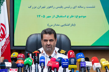 سردار ابوالفضل موسوی پور، رئیس پلیس راهور تهران در نشست خبری