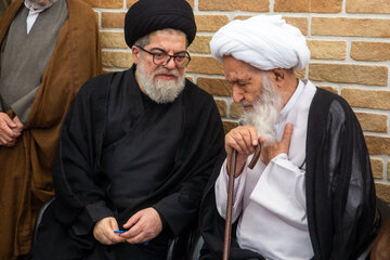 حضور آیت الله دوزدوزانی در بیت آیت الله شبیری زنجانی - قم