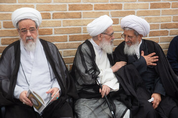 حضور آیت الله بیات زنجانی در بیت آیت الله شبیری زنجانی - قم