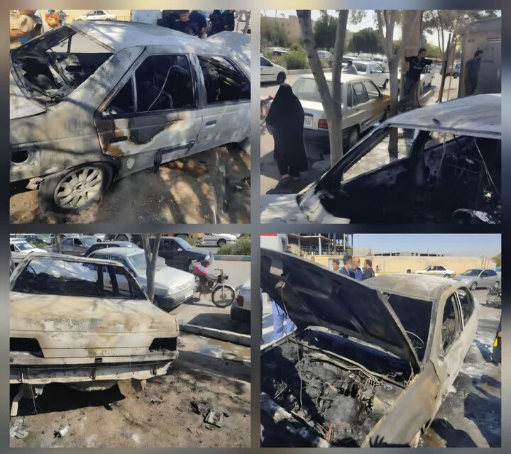 آتش‌سوزی ۳ خودرو در یک جایگاه سوخت کرمان؛ بدون تلفات جانی