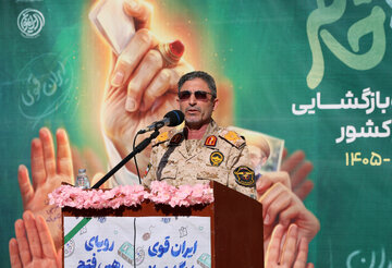 سخنرانی سردار غلامحسین محمدی‌اصل فرمانده سپاه حضرت عباس(ع) استان اردبیل در آیین نواختن زنگ مهر در مدرسه فاطمه‌الزهرا در اردبیل