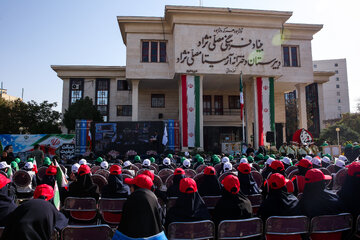 آیین نواختن زنگ مهر در دبیرستان دخترانه آرمیتاژ مصلی نژاد - مشهد