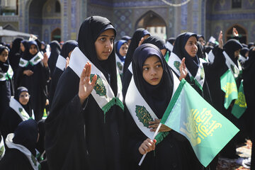 آیین نواختن زنگ مهر در حرم مطهر رضوی - مشهد