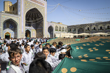 آیین نواختن زنگ مهر در حرم مطهر رضوی - مشهد