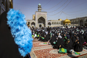 آیین نواختن زنگ مهر در حرم مطهر رضوی - مشهد