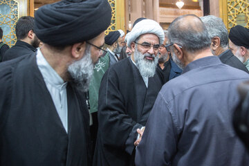 حضور آیت الله فاضل لنکرانی در مراسم بزرگداشت رحلت آیت الله شبیری زنجانی در حرم حضرت فاطمه معصومه(س)