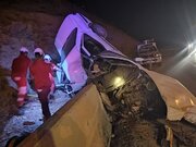 تصادف پژو پارس با نیوجرسی در محور امین‌آباد ـ تهران ۳ کشته برجا گذاشت