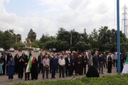  برگزاری آیین اهتزاز پرچم ایران در دانشگاه علوم پزشکی مازندران