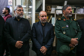 سردار حسین‌علی یوسفی‌زاده، مدیرکل بنیاد حفظ آثار و نشر ارزش های دفاع مقدس خراسان رضوی در تشییع پیکر شهید سردار "حسین ظریفی" - مشهد
