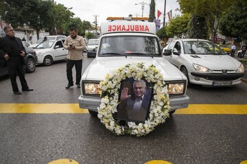 برگزاری مراسم تشییع و تدفین پیکر احمد ناطق نوری - شهرستان نور