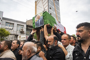 برگزاری مراسم تشییع و تدفین پیکر احمد ناطق نوری - شهرستان نور