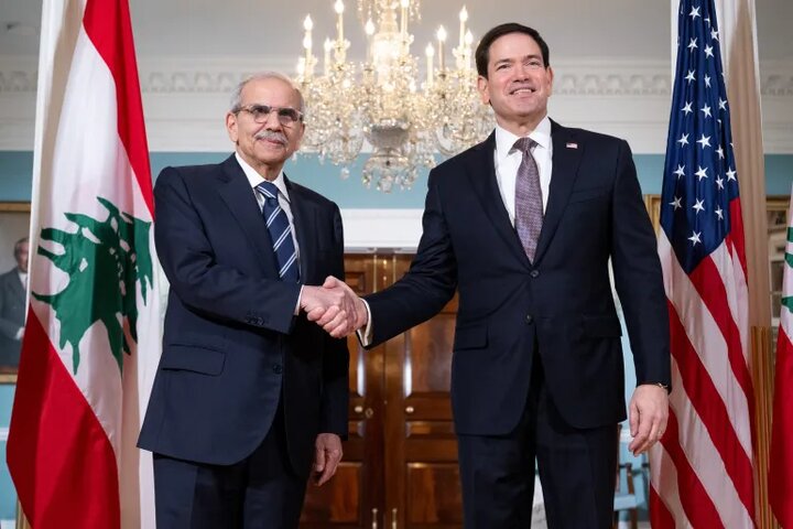دیدار وزیر خارجه آمریکا و نخست‌وزیر لبنان در واشنگتن