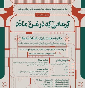 جایزه معماری «ناسـاخته‌های کرمان» برگزار می‌شود