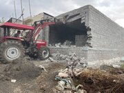 تخریب ۵۴ ساخت‌وساز غیرمجاز در اراضی کشاورزی چمستان