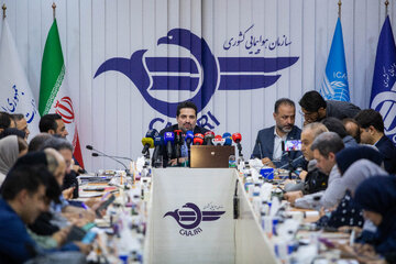 نشست خبری ابوذر شیرودی، رئیس سازمان هواپیمایی کشور