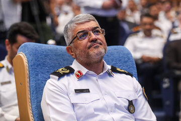 سردار سید تیمور حسینی، فرمانده پلیس راهور در همایش تجلیل از نمونه‌های ترافیکی و برترین‌های پلیس راهور فراجا
