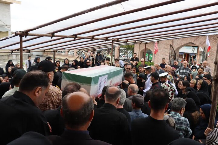 پیکر جانباز شهید «شهریار حسنپور» در رشت تشییع شد
