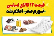 قیمت ۱۲ کالای اساسی «تورم صفر» اعلام شد