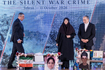 سید‌عباس عراقچی، وزیر امور خارجه، شینا انصاری، رئیس سازمان محیط زیست و محمد اسلامی، رئیس سازمان انرژی اتمی در نشست «اکوساید: جنایت جنگی خاموش»