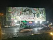 دیوارنگاره میدان امام حسین(ع) شیراز با طرح «مردم نیک‌نهاد» تغییر کرد