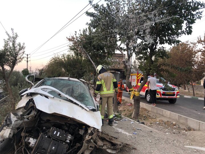تصادف مرگبار پژو ۲۰۷ در بزرگراه تهران/ مرگ دو زن و مصدومیت یک مرد