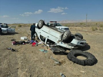 ۳ مصدوم و یک فوتی براثر واژگونی خودرو در جاده دامغان - سمنان