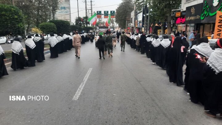 حضور حماسی بیش از ۳۰۰۰ بانوی آملی در رزمایش بزرگ «جان‌فدا»