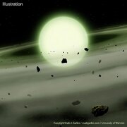 درخشش ستاره‌ای سبز در عکس روز ناسا