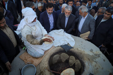 بازدید وزیر فرهنگ و ارشاد اسلامی و معاون رئیس جمهور از بازارچه صنایع دستی و محصولات محلی روستایی ارکان - خراسان شمالی