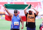 طلای پرتاب دیسک ناگویا بر گردن ورشکار فارس