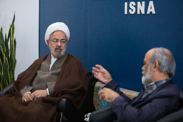 حضور آیت‌الله مرتضی جوادی آملی در خبرگزاری ایسنا