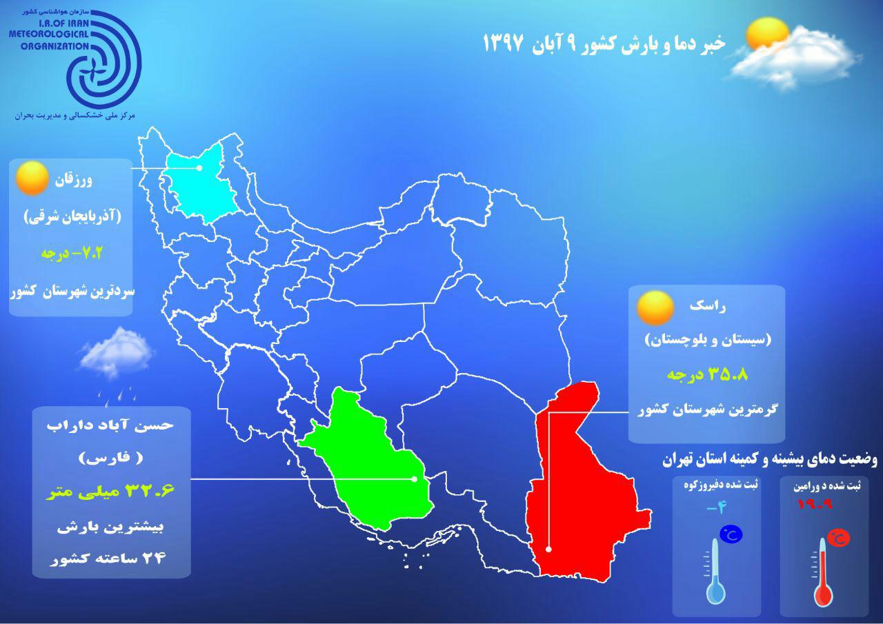 سه شهر سیستان و بلوچستان گرمترین شهرهای کشور در شبانه روز گذشته شدند