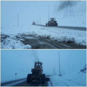 بارش برف و کولاک جاده‌های خلخال را فراگرفت