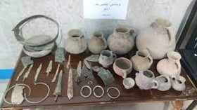 کشف 35 قلم اشیای تاریخی دوره آهن دو در مشگین‌ شهر