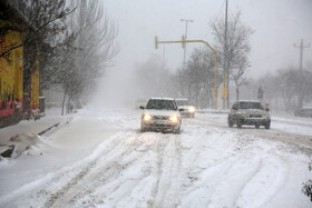 بارش سنگین برف در اردبیل