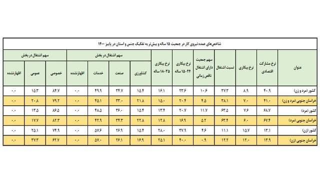 کاهش ۴.۹ درصدی نرخ بیکاری جوانان در خراسان جنوبی 