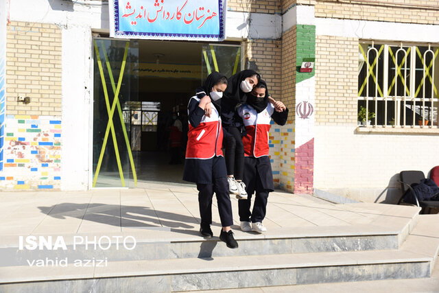 /گزارش تصویری/ بیست و سومین مانور مانور ایمنی در برابر زلزله در مدارس بجنورد