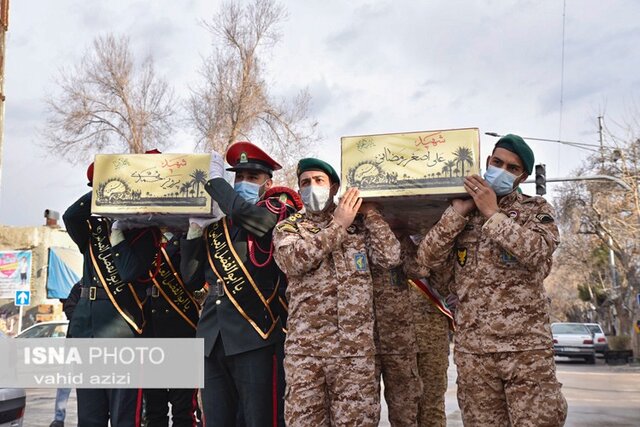 استقبال از پیکر 2 شهید تازه تفحص شده دوران دفاع مقدس در بجنورد