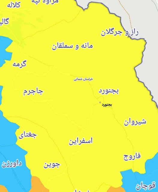 زردی کرونا بر پیکر خراسان شمالی