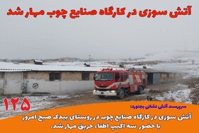 آتش سوزی در کارگاه صنایع چوب روستای بیدک مهار شد