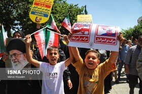حضور مردم بجنورد در تجمع ضد آمریکایی و صهیونیستی در دفاع از ایران