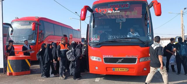 بازگشت ۱۳۱۳ زائر اربعین خراسان شمالی از مرز مهران با ناوگان عمومی
