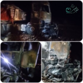 تصادف شدید یک دستگاه سواری با یک تریلی در محور چمن‌بید به گرمه