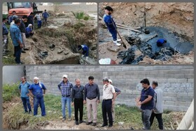 خط آبرسانی کازرون به شبکه بوشهر تعمیر شد