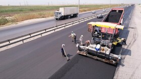 آغاز آسفالت ۲۵ کیلومتر بزرگراه در مسیر زاهدان - بیرجند