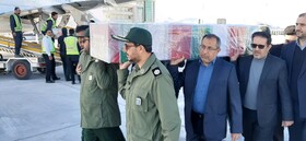 استقبال از پیکر 2 شهید سانحه هواپیمای اوکراینی در لارستان