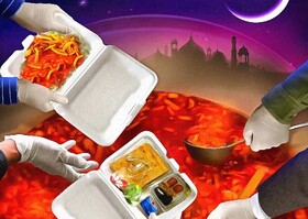 طبخ و توزیع غذای گرم بین نیازمندان در نی‌ریز