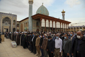 تشییع شهید مدافع امنیت محسن جعفری در حرم احمد ابن موسی شاهچراغ (ع) - شیراز